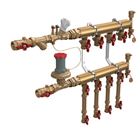 Узел коллекторный отопления Giacomini GE553-B2 1″ Ду32 Ру10 GE553Y122 2 выхода x1/2″, корпус - латунь, этажный, подключение к системе с балансировочной парой Узел коллекторный отопления Giacomini GE553-B2 1″ Ду32 Ру10 GE553Y122 2 выхода x1/2″, корпус - латунь, этажный, подключение к системе с балансировочной парой