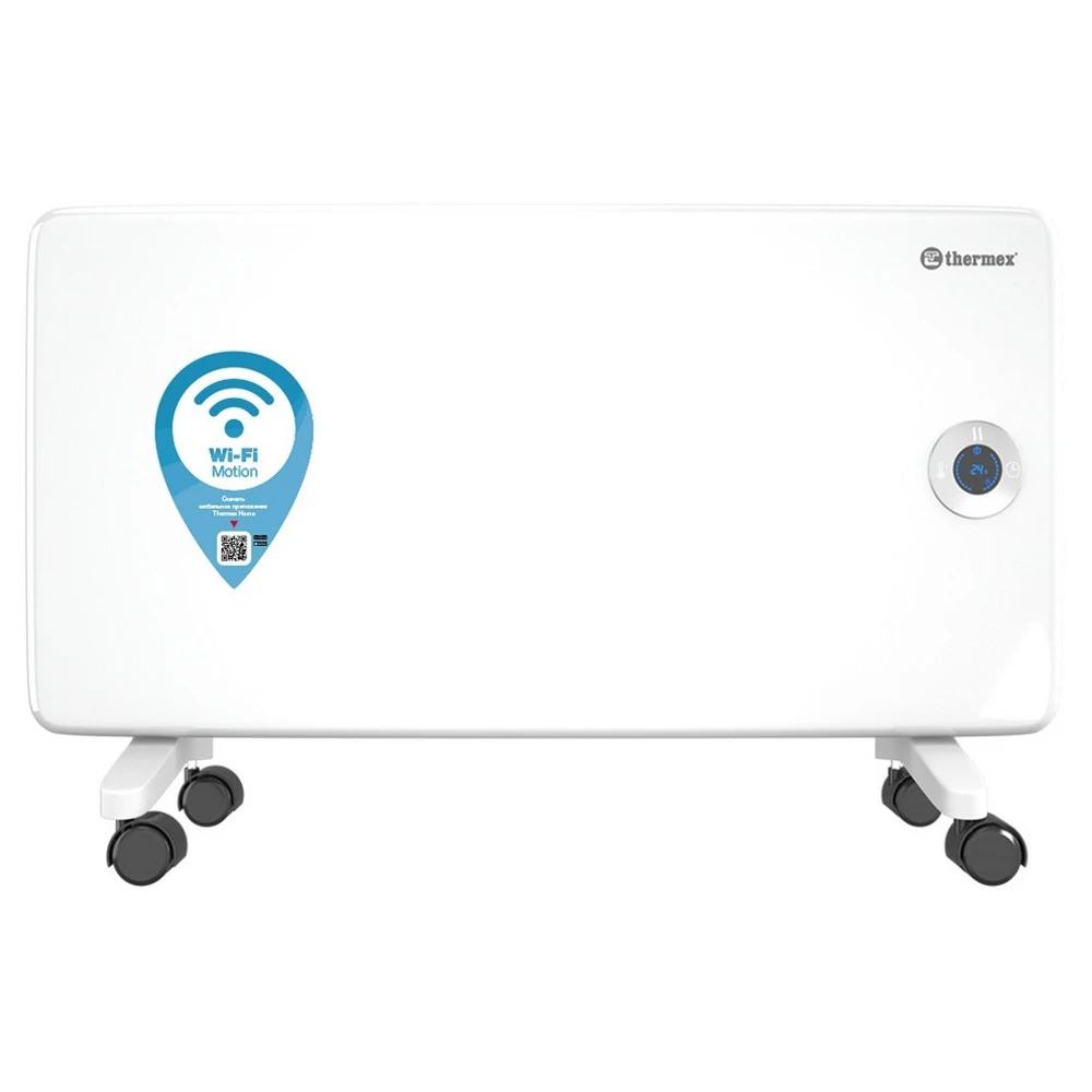 Конвектор электрический THERMEX Frame E Wi-Fi 1500E 1.5 кВт с электронным термостатом, ножки с шасси, белый