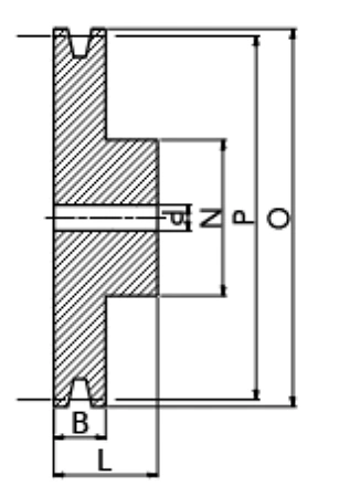 Шкив клиновой Chiaravalli SPC140-1 под расточку, количество ручьев - 1, диаметр - 140мм, профиль - SPC, материал - чугун 