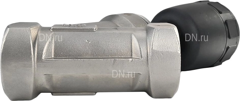 Клапан отсечной пневматический 1 1/2″ Ду40 Ру25, корпус - нержавеющая сталь SS316, резьбовой, Y-образный, корпус привода - пластик (VSP3241P-T-1PNC)