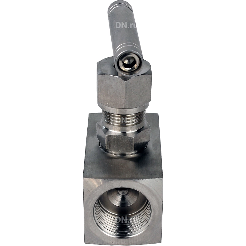 Клапан игольчатый VN3232M-T-Ht 3/4″ Ду20 Ру400 резьбовой, корпус - нержавеющая сталь 316, уплотнение - металл, с Т-образной рукояткой