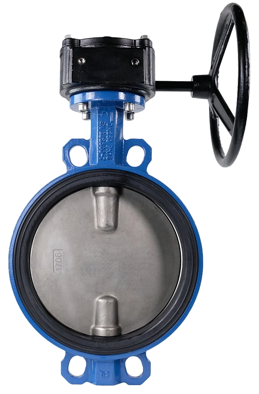 Затвор дисковый поворотный Tecofi VPI 4449-08 Ду250 Ру16 межфланцевый, корпус - ковкий чугун EN-GJS-500-7, диск - нержавеющая сталь CF8M, уплотнение - EPDM, с редуктором